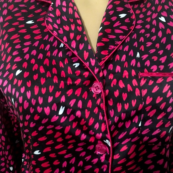 betsy Johnson Pajama Jacket Top floral button down size small preowned - Picture 4 of 6